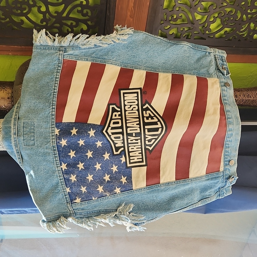 Men's Harley Davidson denim vest